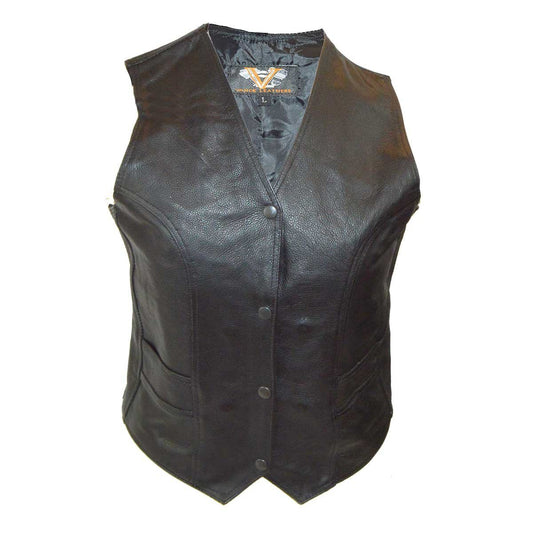 Vance Leather Ladies Plain Side Vest with Gun Pockets