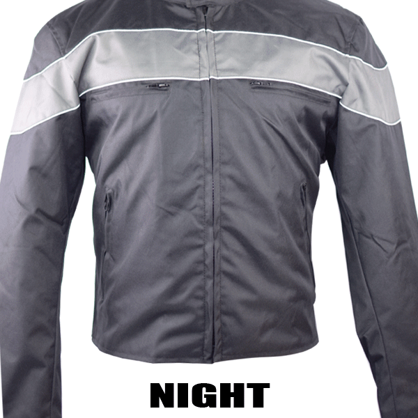 Vance Leather Men's Motorcycle Jacket with Reflective Rear Skull