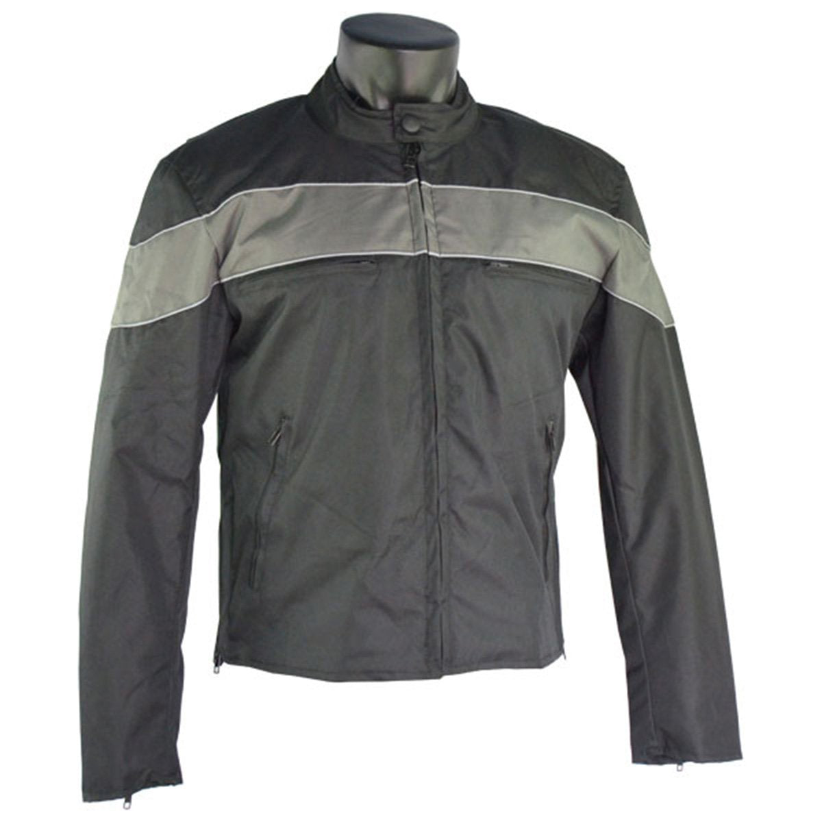 Vance Leather Men's Motorcycle Jacket with Reflective Rear Skull