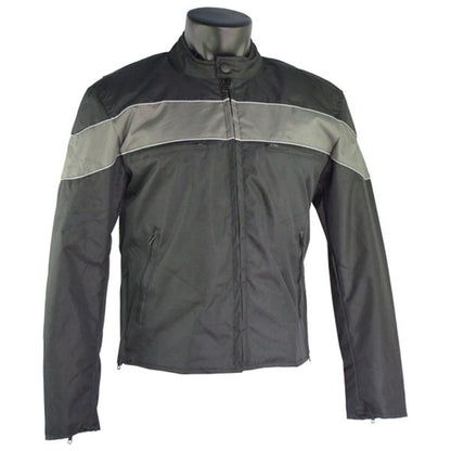 Vance Leather Men's Motorcycle Jacket with Reflective Rear Skull