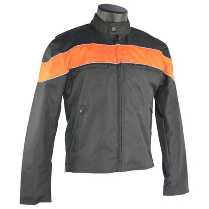 Vance Leather Men's Motorcycle Jacket with Reflective Rear Skull