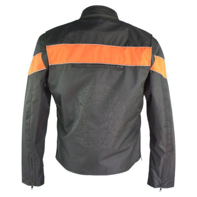 Vance Leather Men's Motorcycle Jacket with Reflective Rear Skull