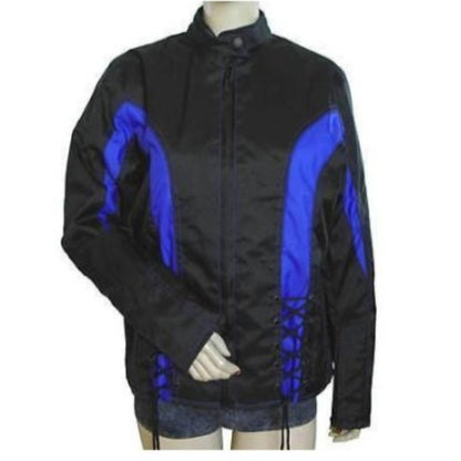 Vance Leather Ladies Reflective Skull Crystal Jacket with Color Accents