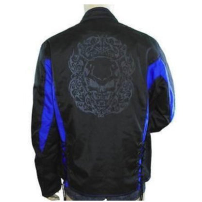 Vance Leather Ladies Reflective Skull Crystal Jacket with Color Accents
