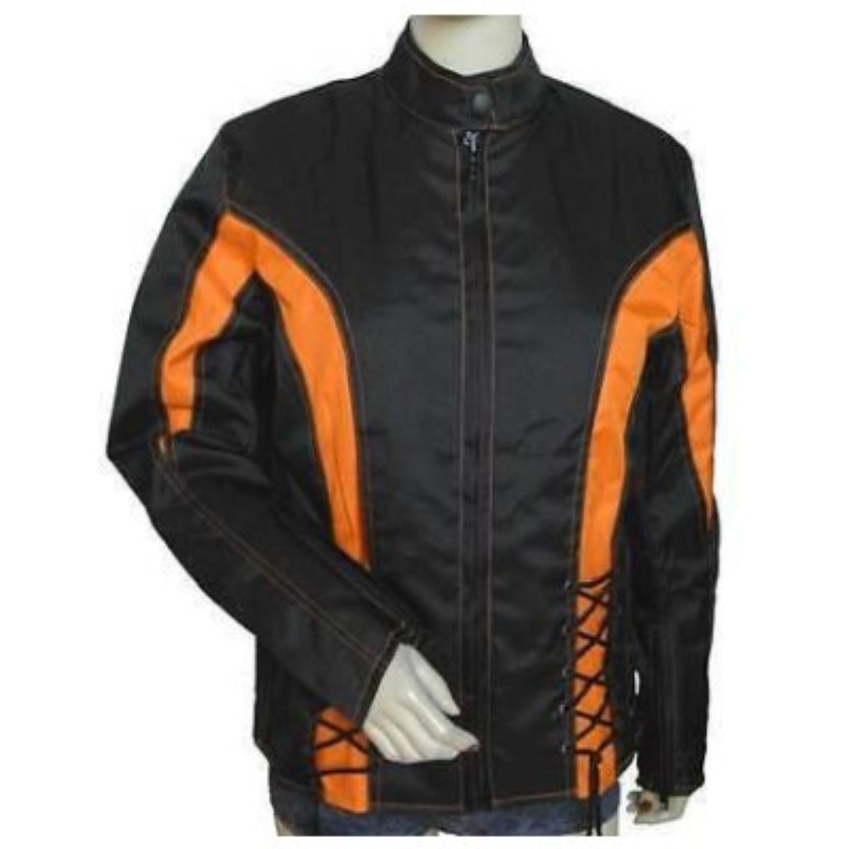 Vance Leather Ladies Reflective Skull Crystal Jacket with Color Accents