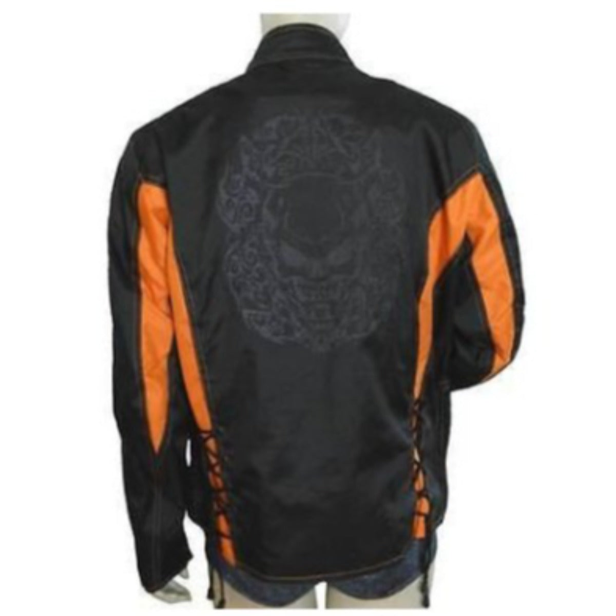 Vance Leather Ladies Reflective Skull Crystal Jacket with Color Accents