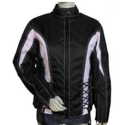 Vance Leather Ladies Reflective Skull Crystal Jacket with Color Accents