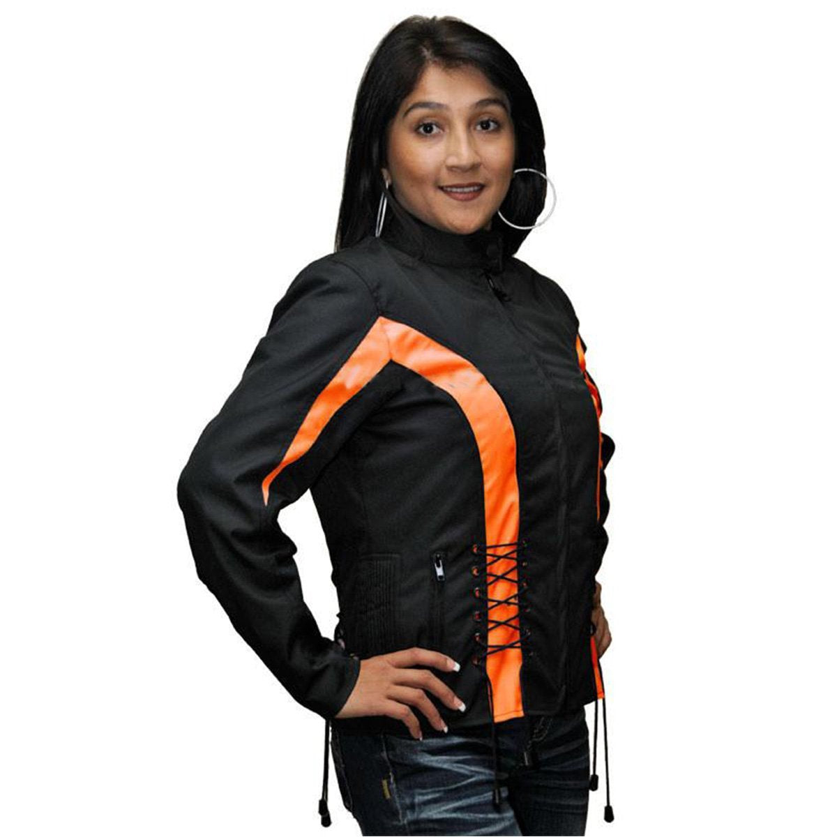 Vance Leather Ladies Textile Crystal Jacket with Color Accents