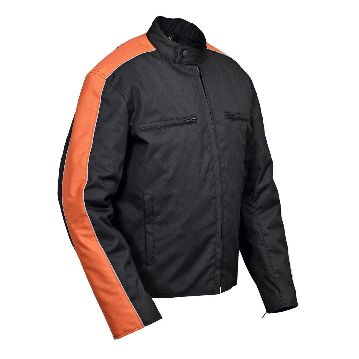 Vance Leather Men's Textile Jacket with Accent Stripe Down Sleeve