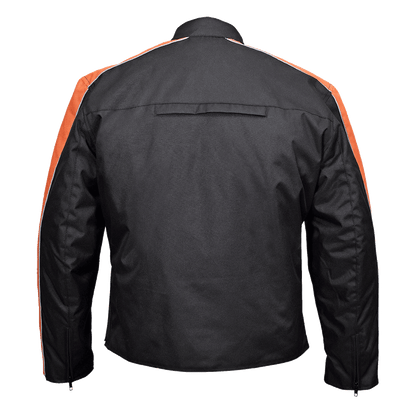 Vance Leather Men's Textile Jacket with Accent Stripe Down Sleeve