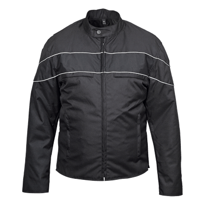 Vance Leather Men's Cordura Jacket with Accent Stripe and Reflective Bands