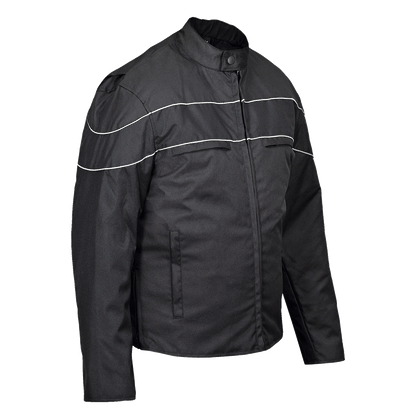 Vance Leather Men's Cordura Jacket with Accent Stripe and Reflective Bands