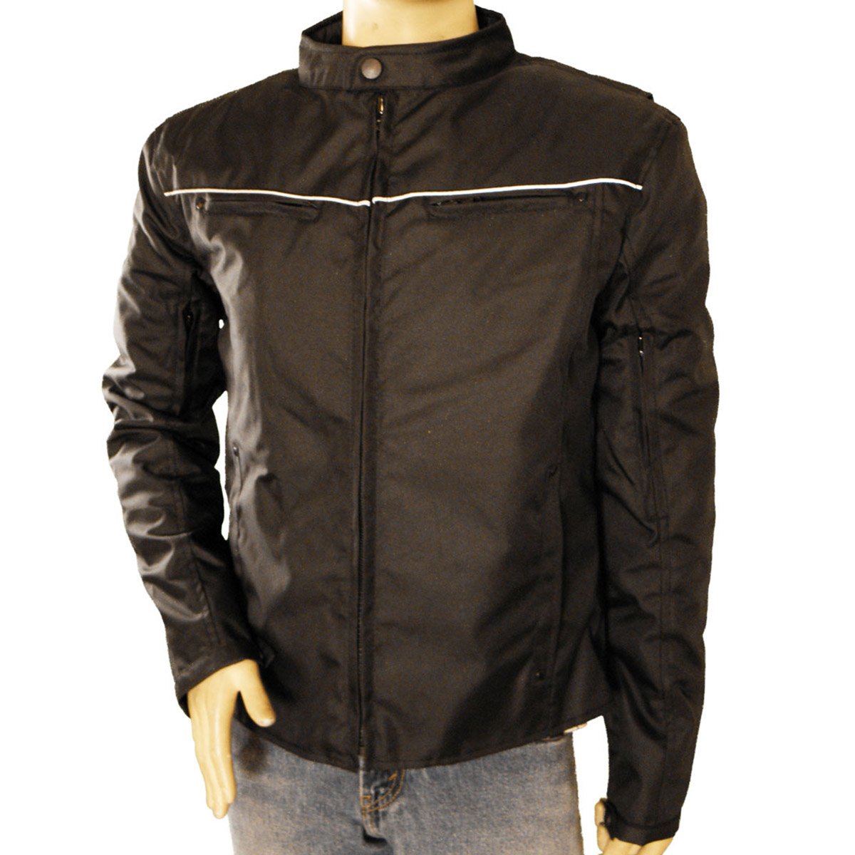 Vance Leather Men's Vented Textile Jacket with Reflective Piping