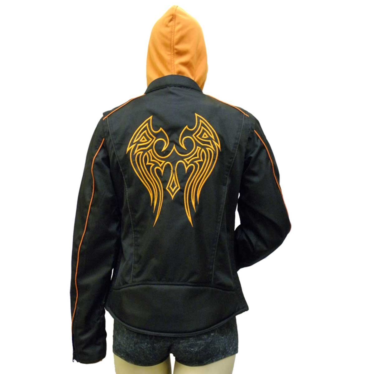 Vance Leather Ladies Textile Jacket with Embroidered Wings