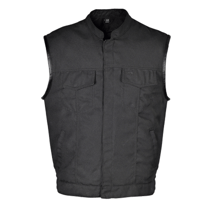 Vance Leather Heavy Duty Textile Club Vest with Snaps And Zipper Closure