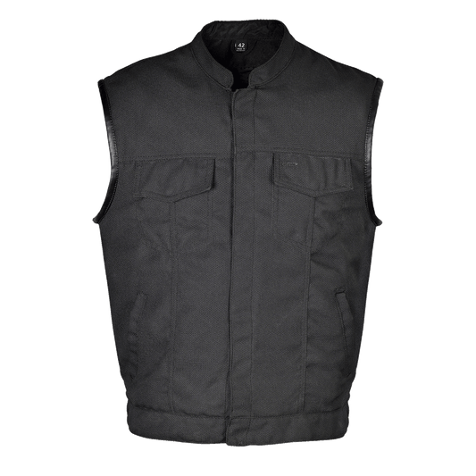 Vance Leather Heavy Duty Textile Club Vest with Snaps And Zipper Closure