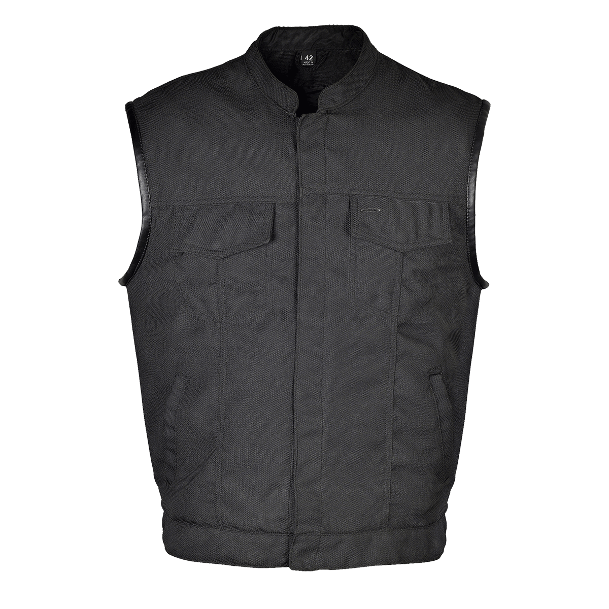Vance Leather Heavy Duty Textile Club Vest with Snaps And Zipper Closure