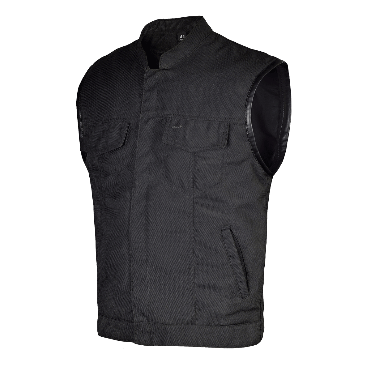 Vance Leather Heavy Duty Textile Club Vest with Snaps And Zipper Closure