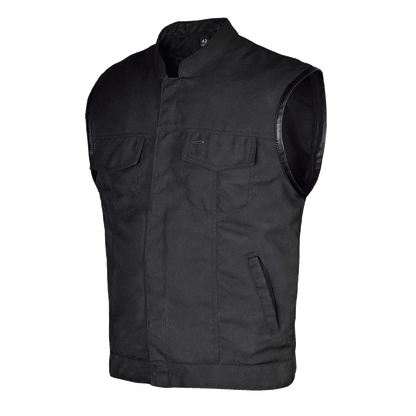 Vance Leather Heavy Duty Textile Club Vest with Snaps And Zipper Closure