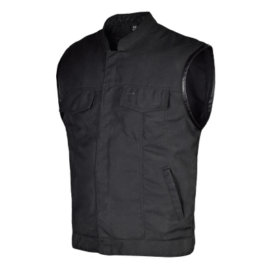 Vance Leather Heavy Duty Textile Club Vest with Snaps And Zipper Closure