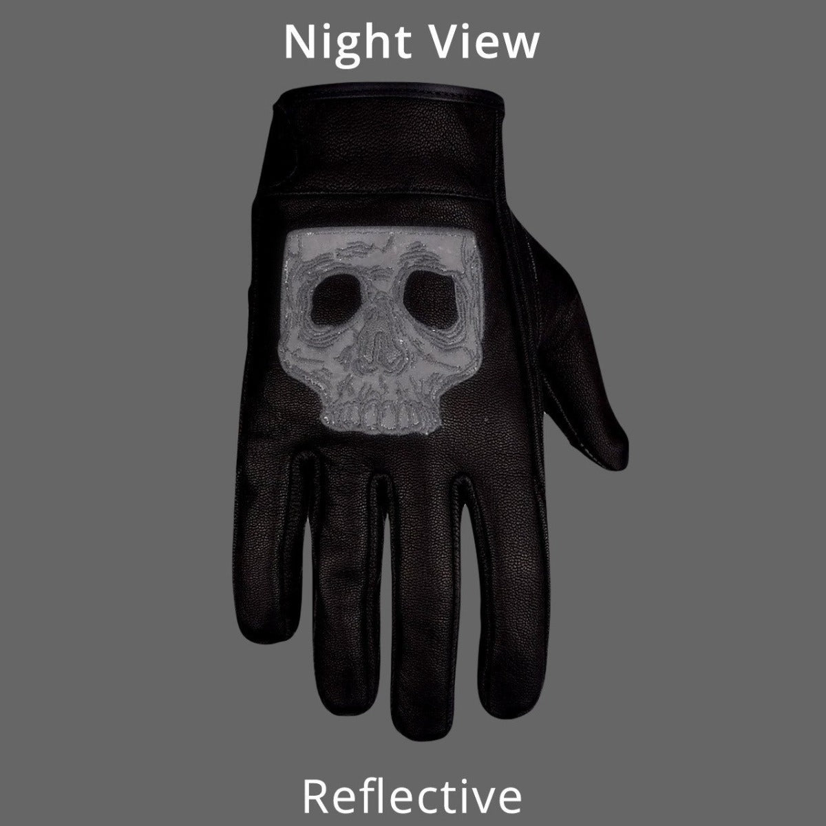 Vance Gel Palm Riding Leather Gloves with Skull
