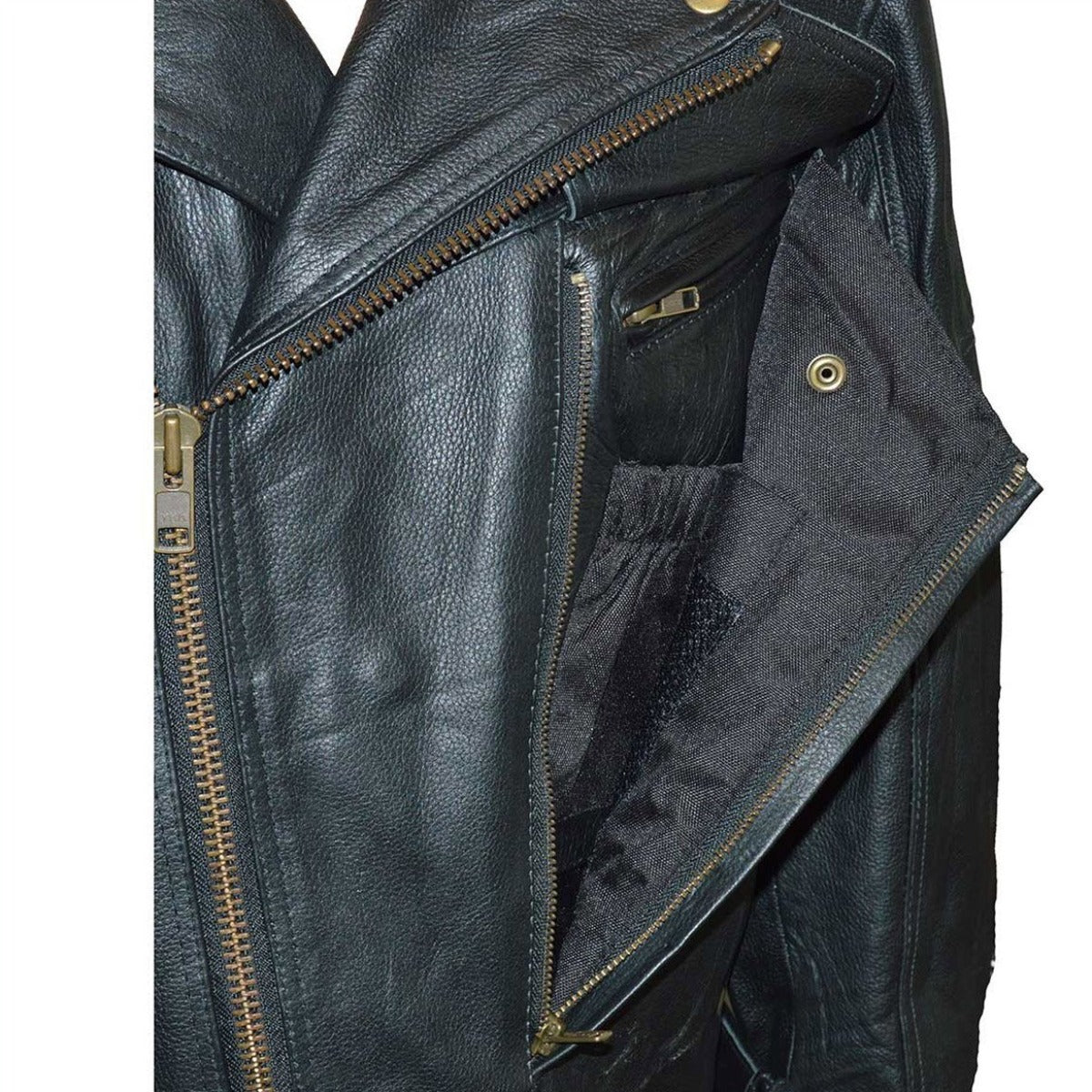 Vance Leather Men's Pistol Pete Jacket Premium Leather / Lower Padded Back