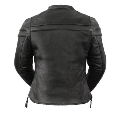 Vance Leather Ladies Racer Jacket with Zip Out Liner