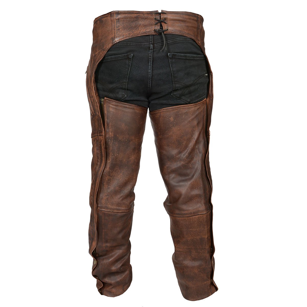 Vance Leather High Mileage Vintage Brown Leather Chaps