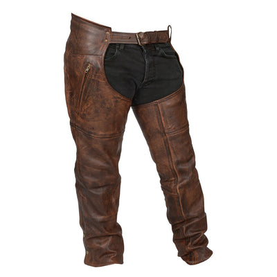 Vance Leather High Mileage Vintage Brown Leather Chaps