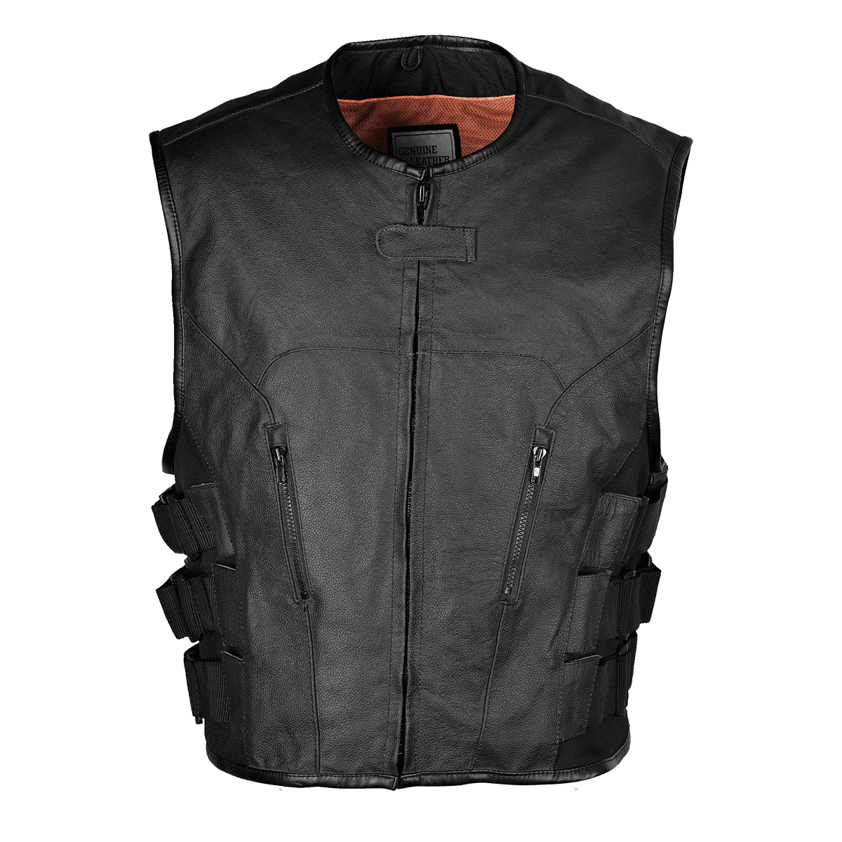 Vance Men's Basic Leather Tactical Style Vest