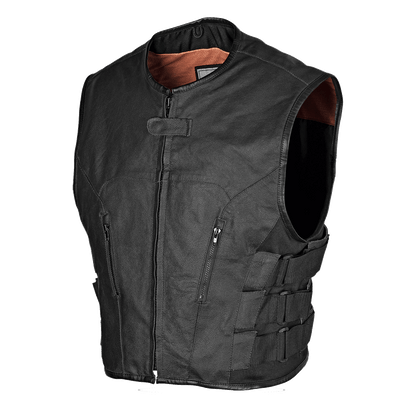 Vance Men's Premium Leather Tactical Style Vest