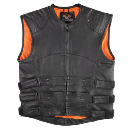 Vance Leather Tactical Bullet Proof Style Naked Cowhide Leather Vest