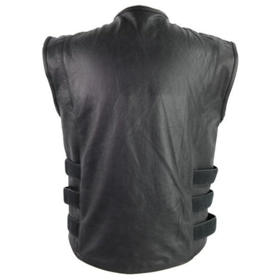 Vance Leather Tactical Bullet Proof Style Naked Cowhide Leather Vest