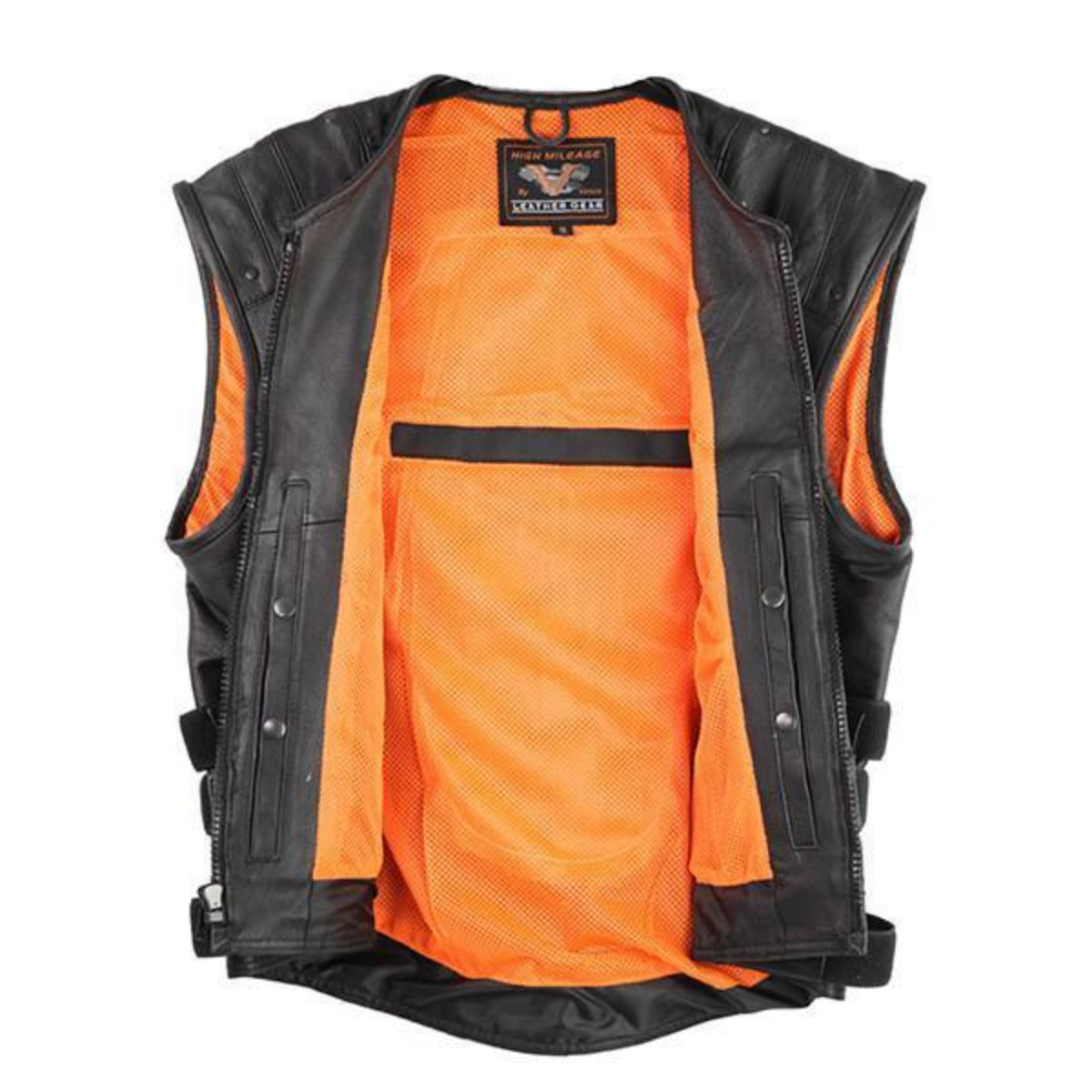 Vance Leather Tactical Bullet Proof Style Naked Cowhide Leather Vest