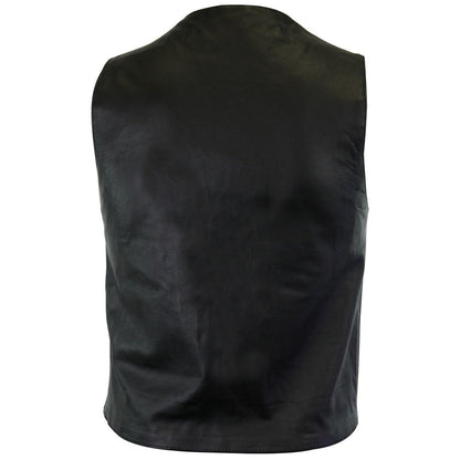 Vance Premium Cowhide Leather Plain Side Buffalo Nickel Vest
