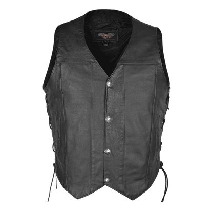 Vance Leather Premium Cowhide Vest with Buffalo Nickel Snaps and Gun Pocket