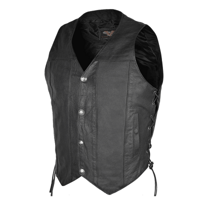 Vance Leather Premium Cowhide Vest with Buffalo Nickel Snaps and Gun Pocket