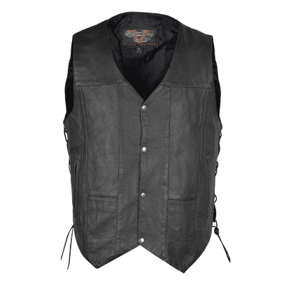 Vance Leather Men's Premium Ten Pocket Leather Vest