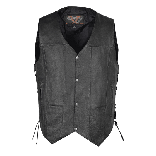 Vance Leather Men's Premium Ten Pocket Leather Vest