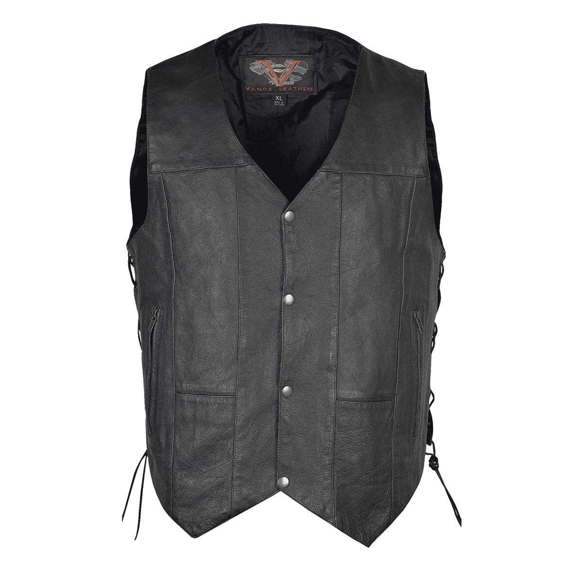 Vance Basic Leather Men's Ten Pocket Vest