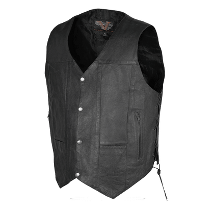 Vance Basic Leather Men's Ten Pocket Vest