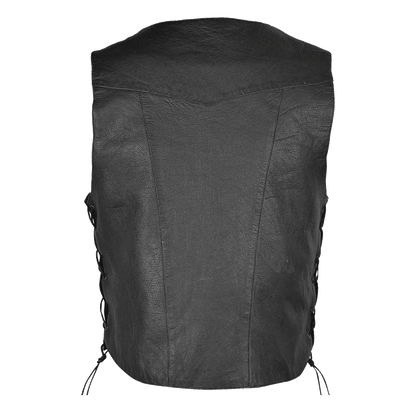 Vance Basic Leather Men's Ten Pocket Vest