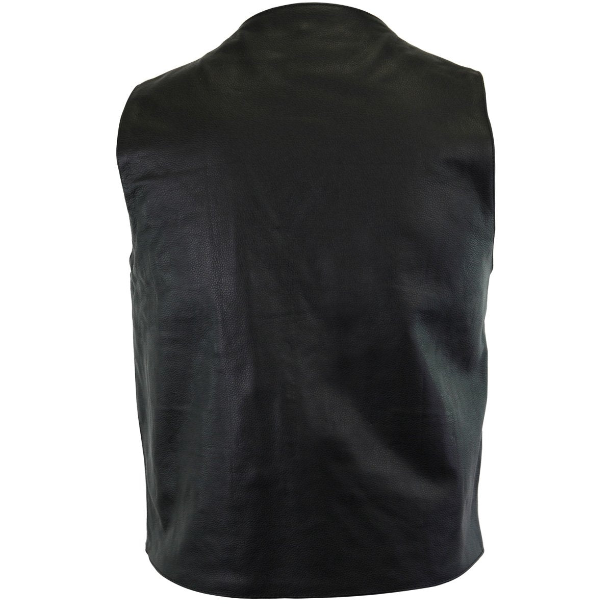 Vance Men's Concealment Leather Plain Side Vest w/ Two Gun Pockets