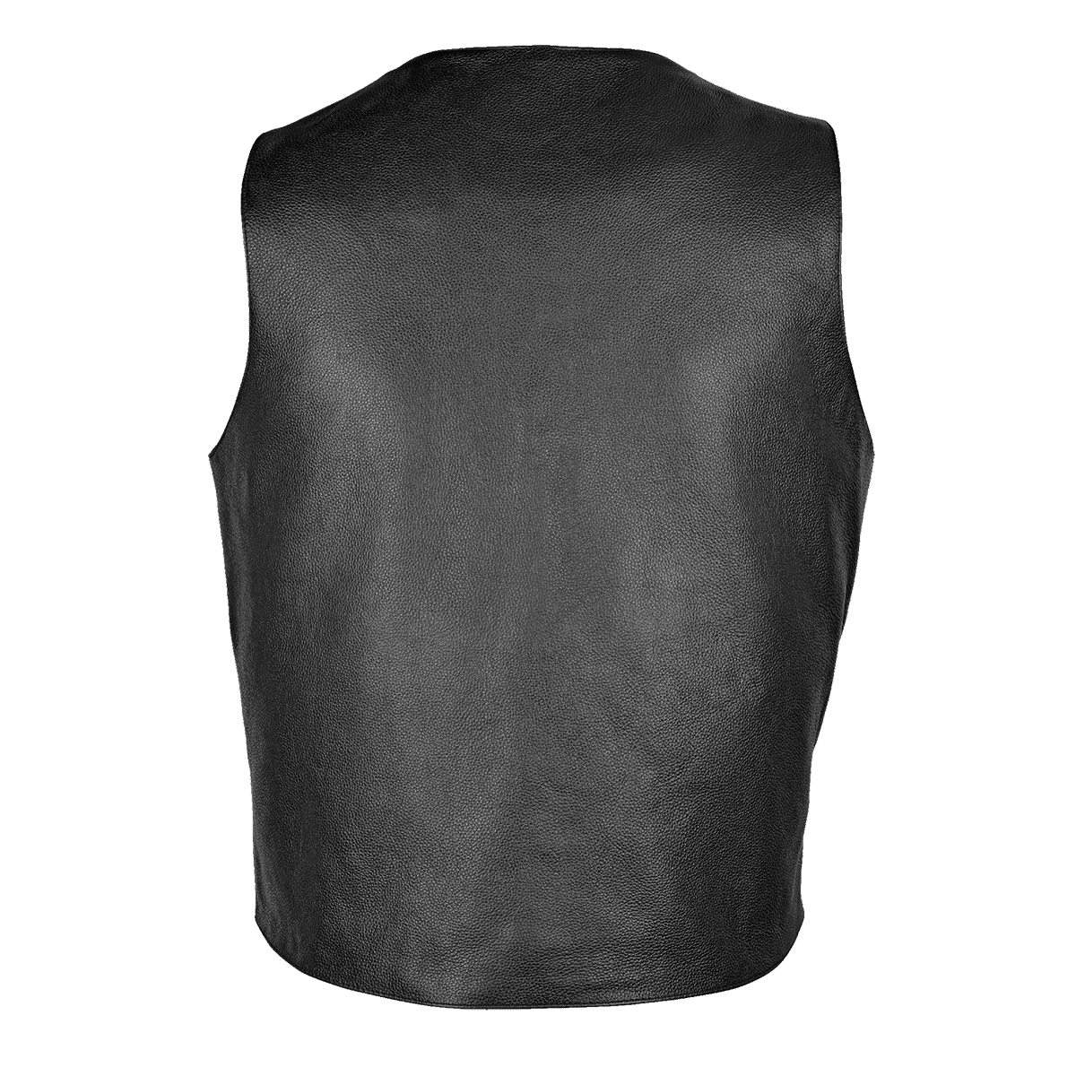 Vance Premium Leather Men's Plain Side Vest with Single Seam Back