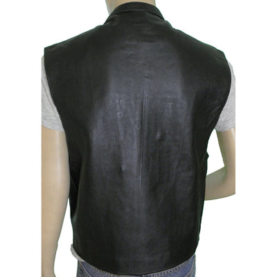 Vance Men's Premium Cowhide Leather Zip Front Vest