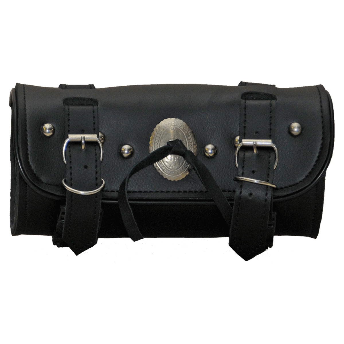 Vance Leather Two Strap Studded Tool Bag with Concho