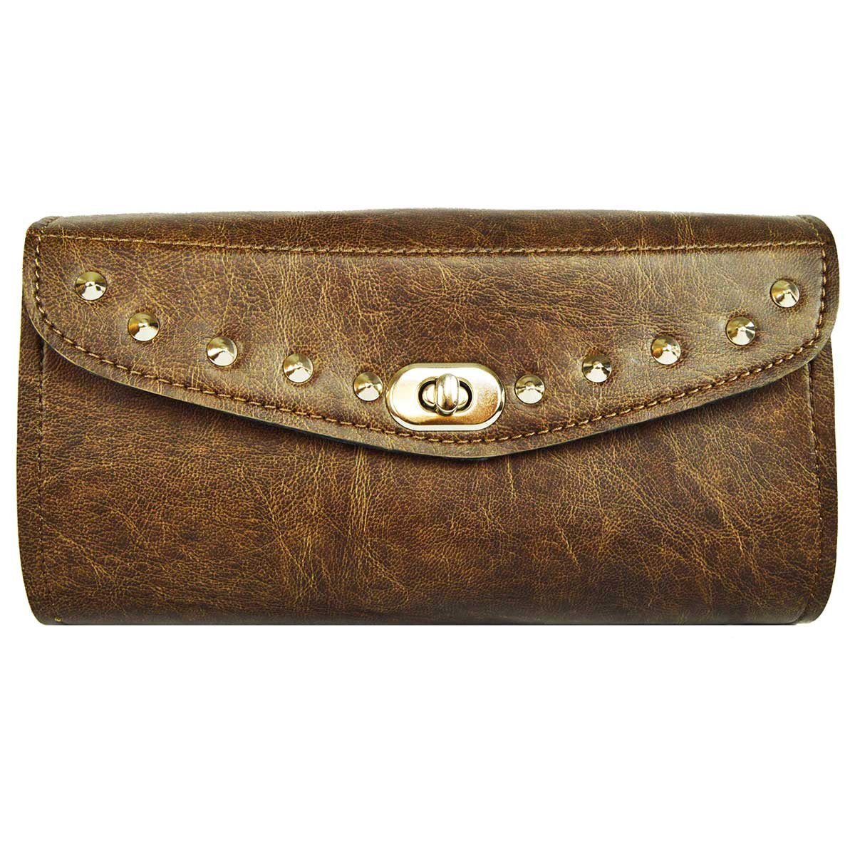 Vance Leather Distressed Brown Studded Tool Bag