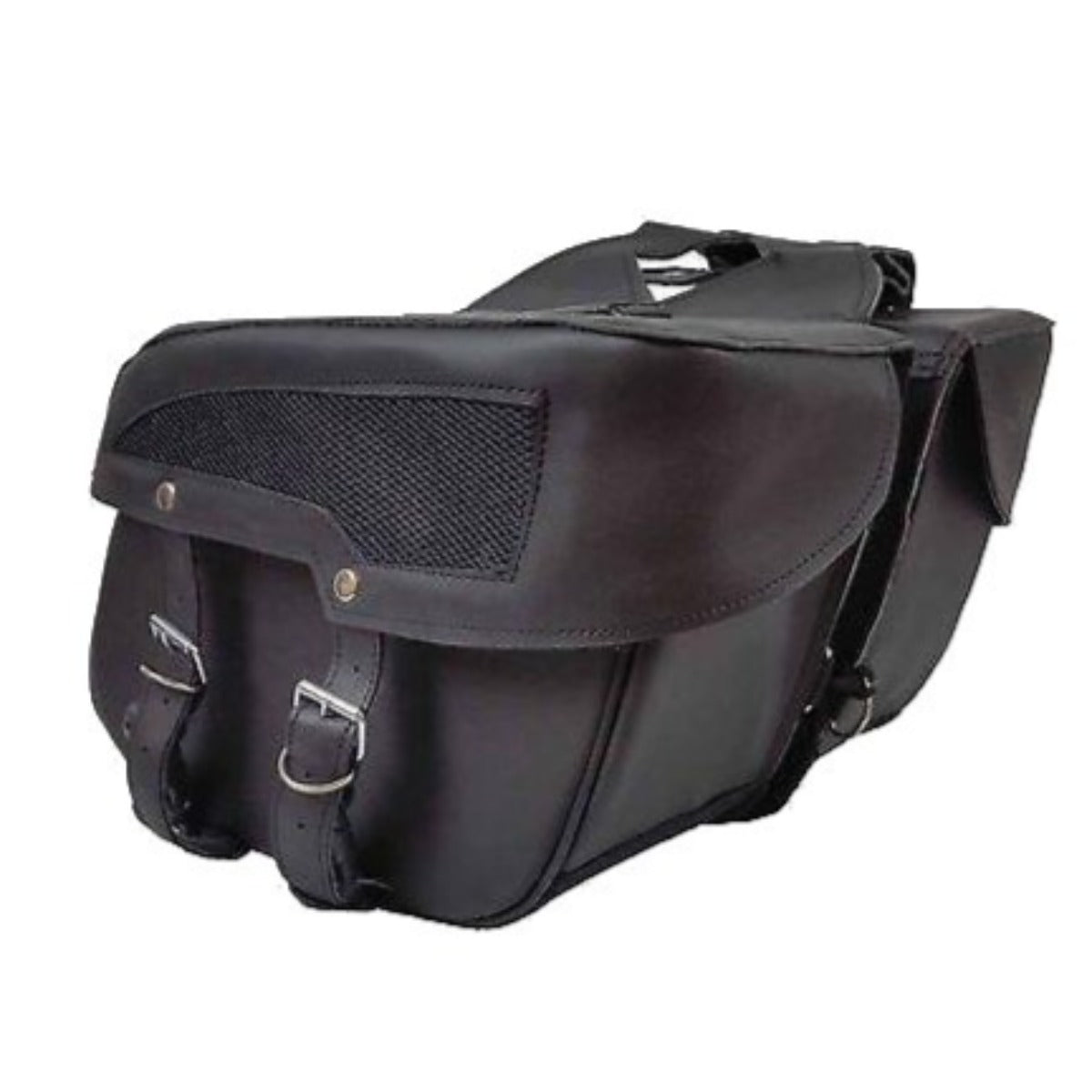 Vance Leather Medium 2 Strap Slant Saddle Bag with Mesh Insert