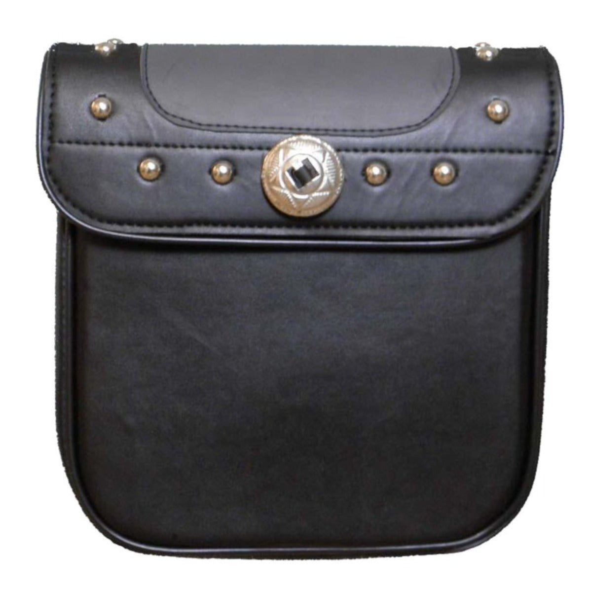 Vance Leather Black and Gray Studded Sissy Bar Bag