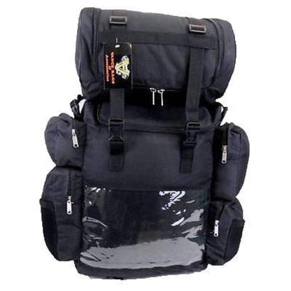 Vance Leather Motorcycle Sissy Bar Travel Luggage with Map Pocket
